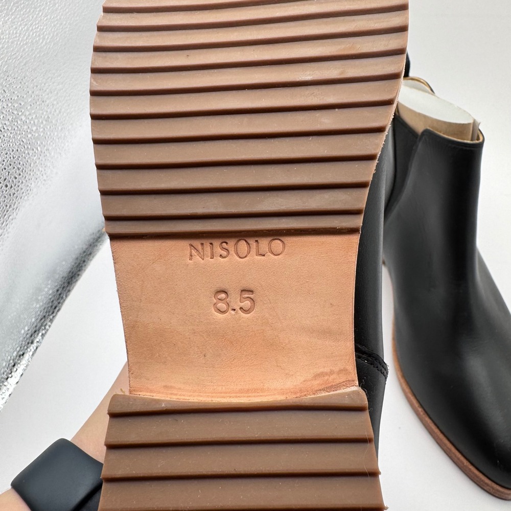 Nisolo Women 8.5 Black Eva Everyday Leather Chelsea Ankle‎ Boots Water Resistant - Picture 7 of 9